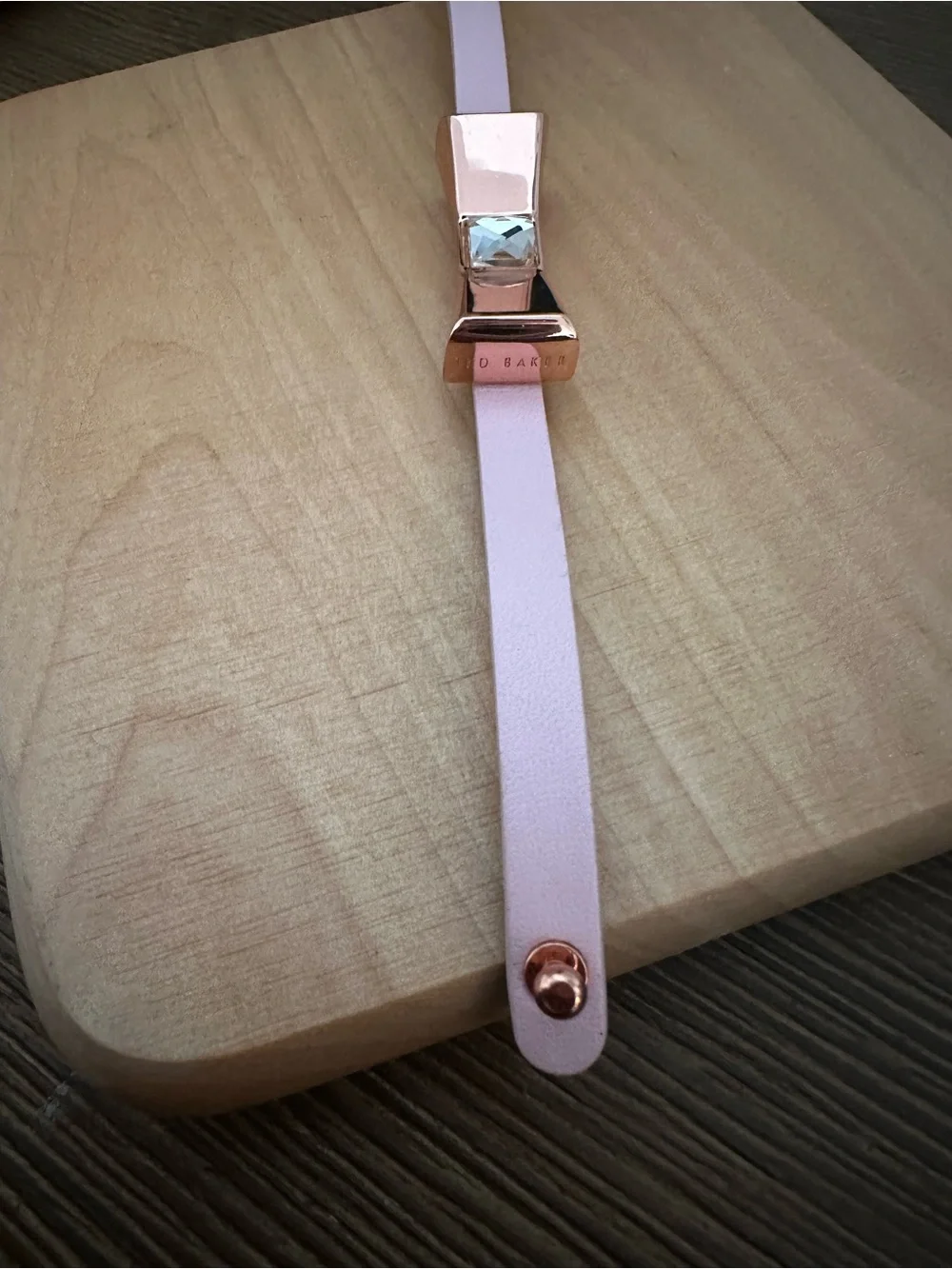 Women's Pink Ted Baker Leather Rose gold Bow Bracelet - Picture 3 of 9